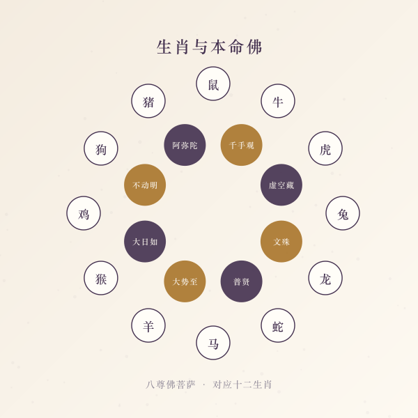 十二生肖与本命佛对应主题图