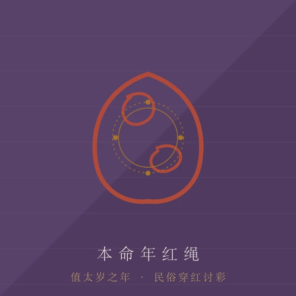 本命年红绳穿红习俗主题图