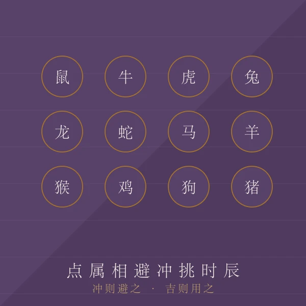 十二生肖避冲选时辰图解主题图