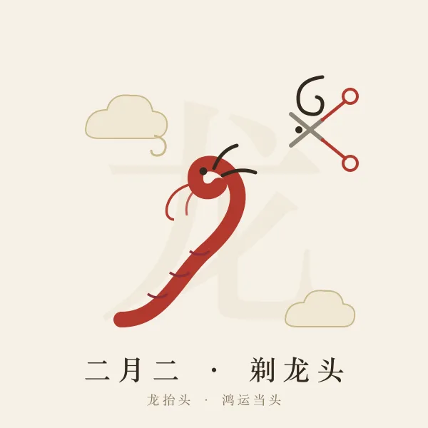 二月二龙抬头剃龙头主题图