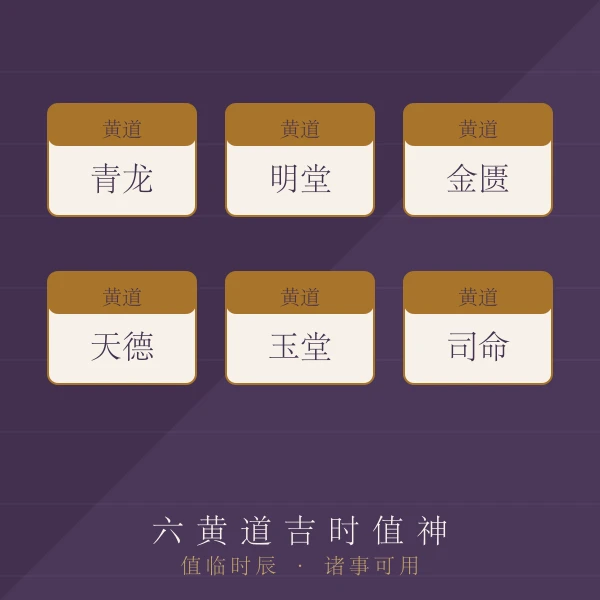 青龙明堂金匮黄道值神主题图